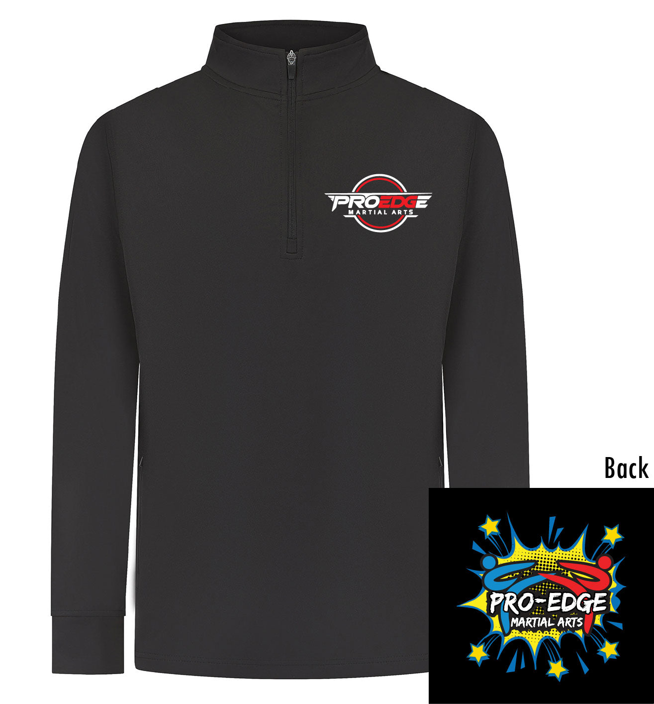 Pro Edge  1/4 Zip Tracksuit Top with Initials  ( Blue ) From